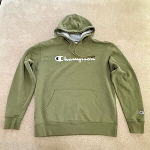 Champion Army Green Basic Hoodie Hooded Sweatshirt Unisex size Large